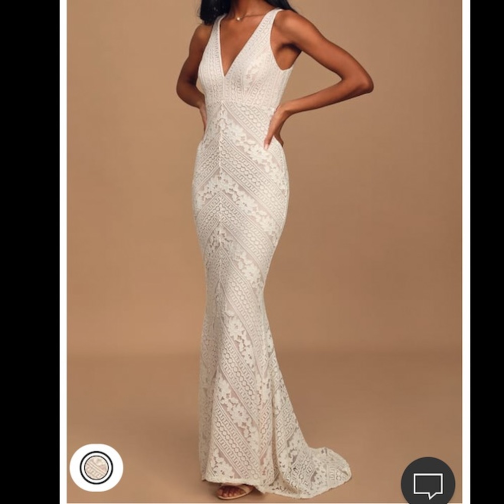 Lulus white mermaid maxi long dress - NWT